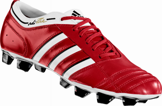 red and white adidas football boots