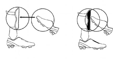 Nike+ Football patents, depicting contact between boot and shinpad