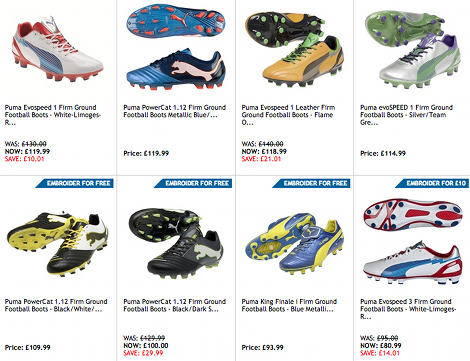 10% off Puma football boots at Kitbag.com with FOOTYBOOTS10 voucher code