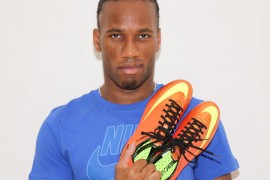 Didier Drogba with his SUnset Nike Mercurial Vapor IX for ACoN 2013