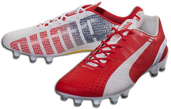 puma red and white boots