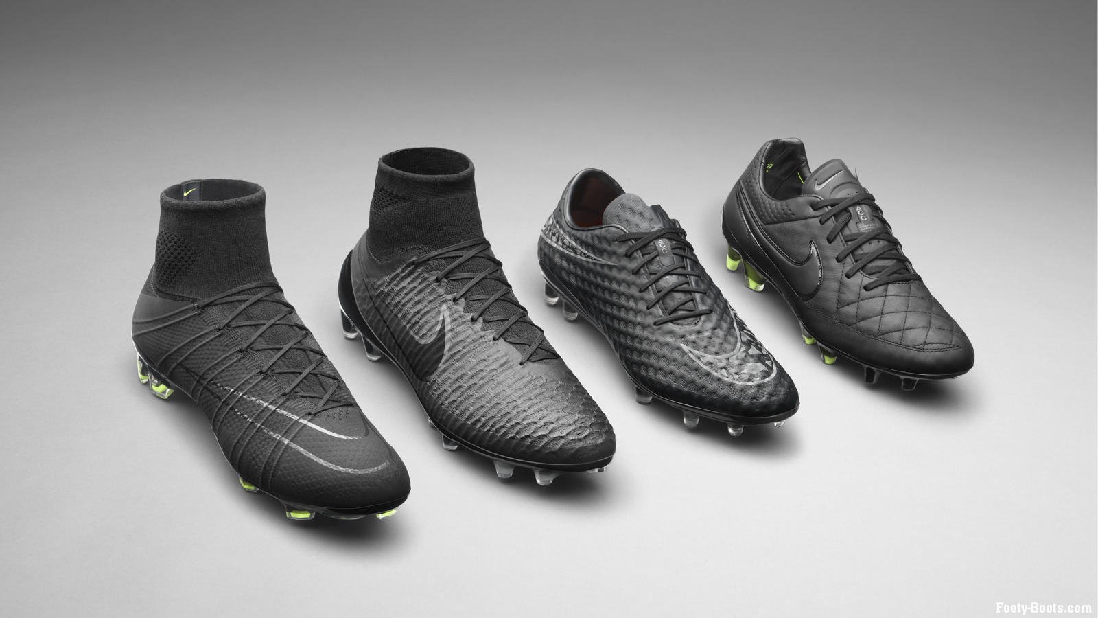 all black footy boots